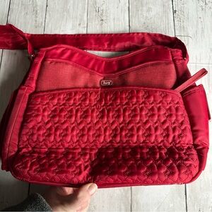 PREOWNED LUG RED WINGS CROSSBODY QUILTED PURSE BAG